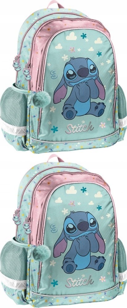 Školský batoh Paso Disney Stitch, dvojkomorový, tyrkysový – 2 kusy